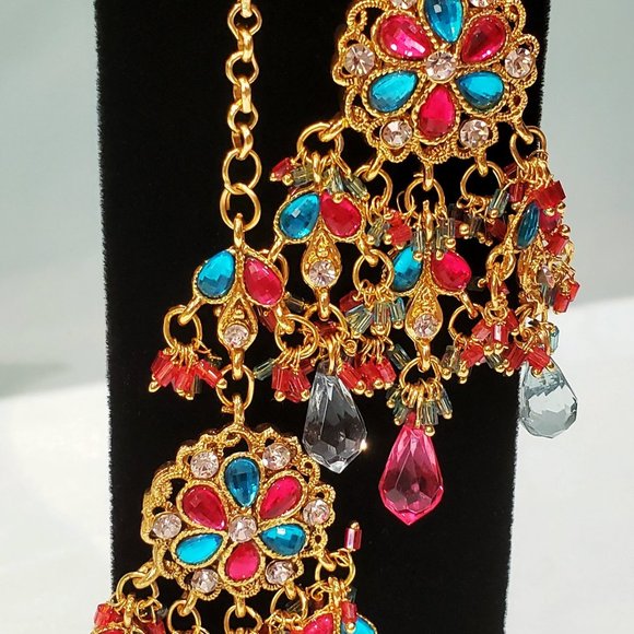 Indian Jewelry Set - Necklace + Earrings - Picture 2 of 4